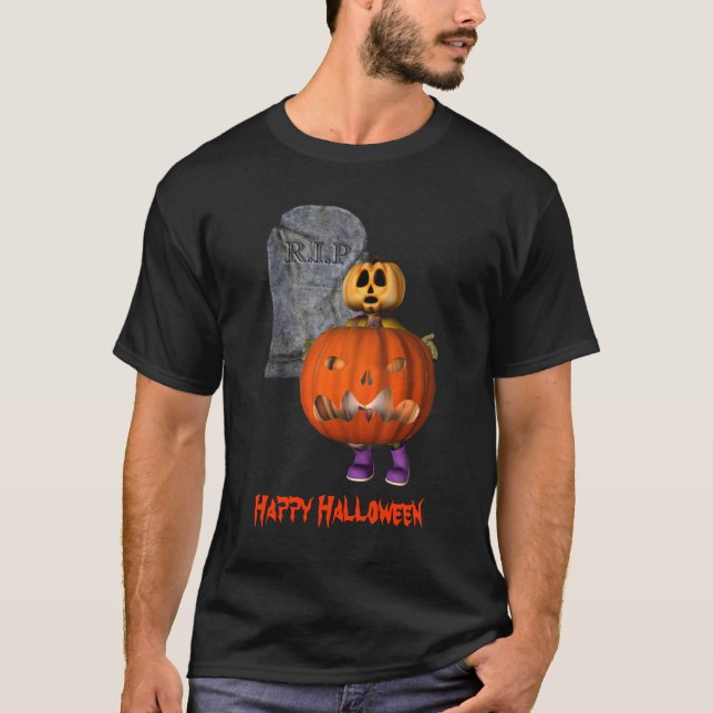 T-shirt Homme citrouille Tombstone Halloween Drôle  (Devant)