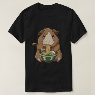 T-shirt homme Cochon d'Inde mignon mangeant des ra