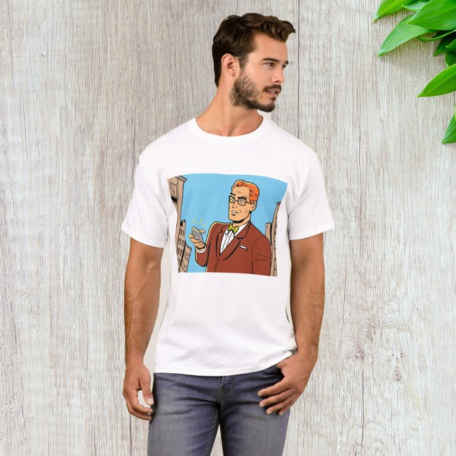 T-shirt Homme Comique Avec Cellulaire (Créateur téléchargé)