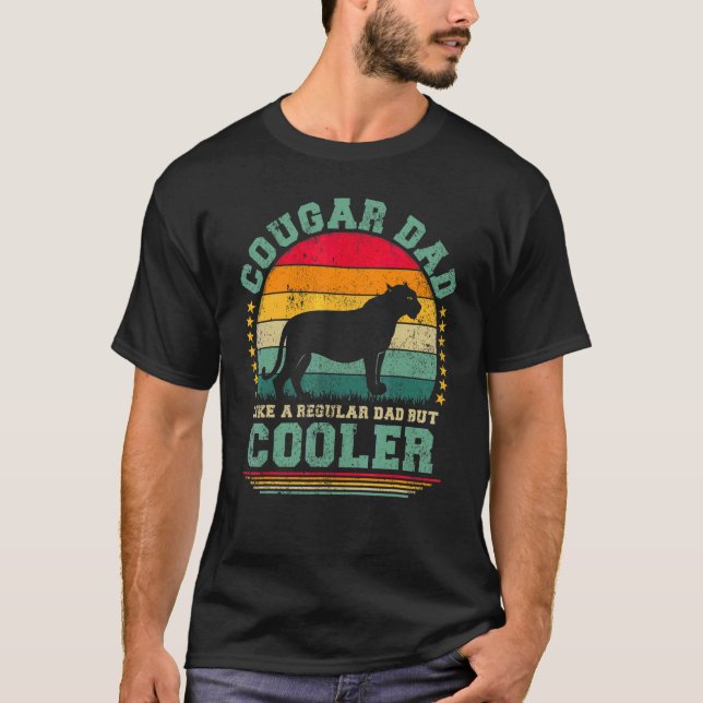 T-shirt Homme Cougar Papa Comme Un Père Régulier Mais Glac (Devant)