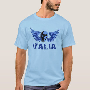T-Shirt Homme Crâne Italien Bleu