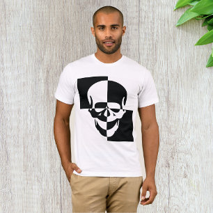 T-shirt Homme Crâne Noir Et Blanc