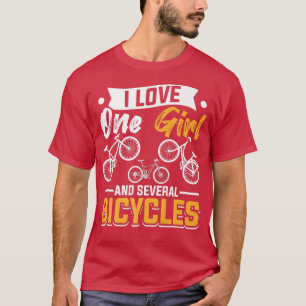 T-shirt Homme Cycliste Aime Une Fille Et Plusieurs Vélos M