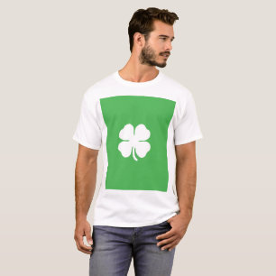 T-Shirt Homme de Base à Feuille de Trèfle Blanc