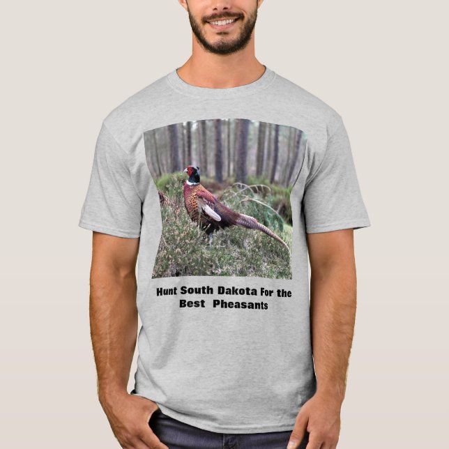 T-shirt homme de chasse de faisan du Dakota du Sud (Devant)