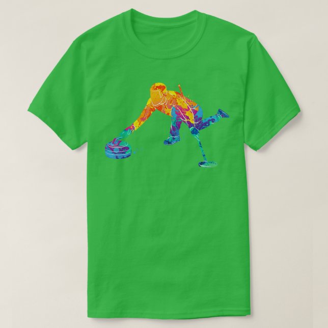 T-shirt Homme de curling coloré (Design devant)