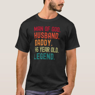 T-shirt Homme de Dieu Mari papa drôle 46e anniversaire Vin