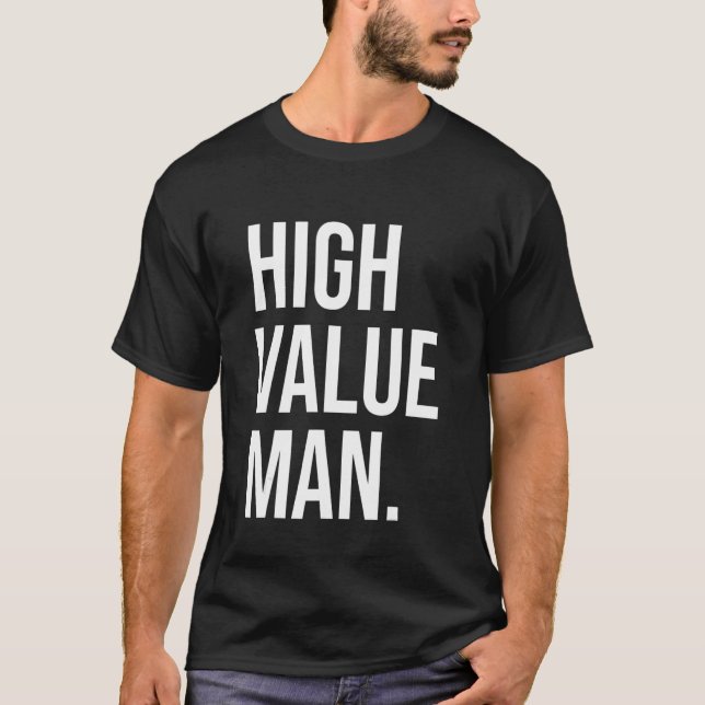 T-shirt Homme de haute valeur Positif Fort Brave riche ric (Devant)
