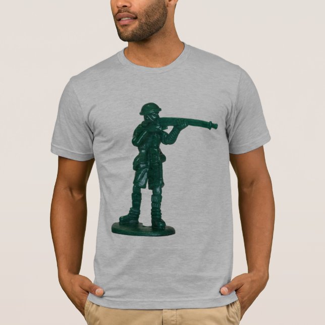 T-shirt Homme de plastique vert d'armée (Devant)