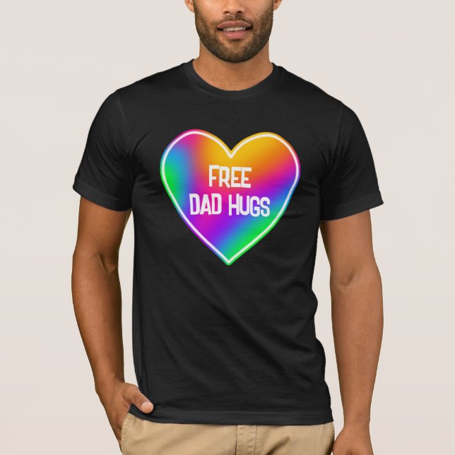 T-shirt homme de Rainbow Heart pour papa gratuit (Devant)
