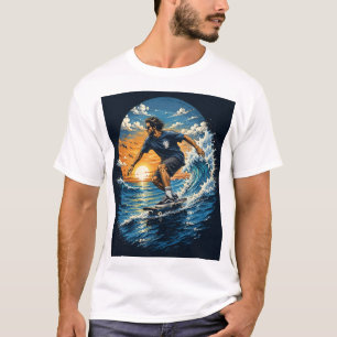 T-shirt Homme de surf sur les vagues