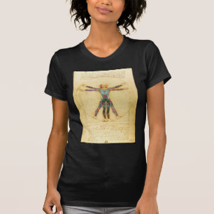 T-shirt Homme de Vitruvian de da Vinci avec des tatouages