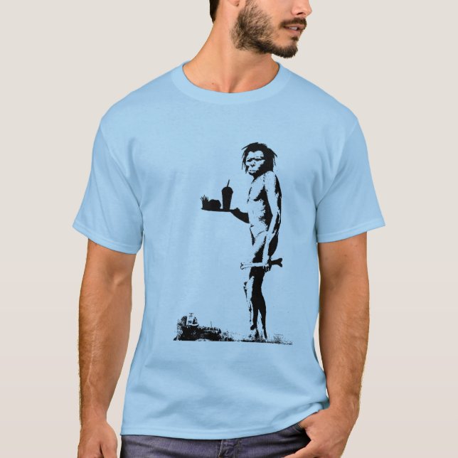 T-shirt Homme des cavernes d'aliments de préparation (Devant)