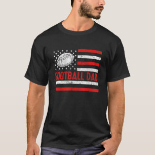 T-shirt Homme Drapeau américain Football Papa Sport Vintag