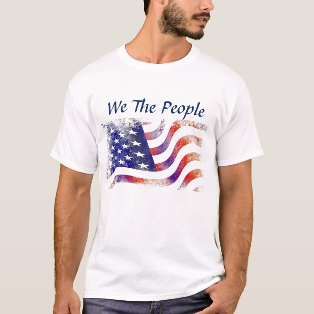 T-shirt homme - drapeau américain - Nous le peuple (Devant)