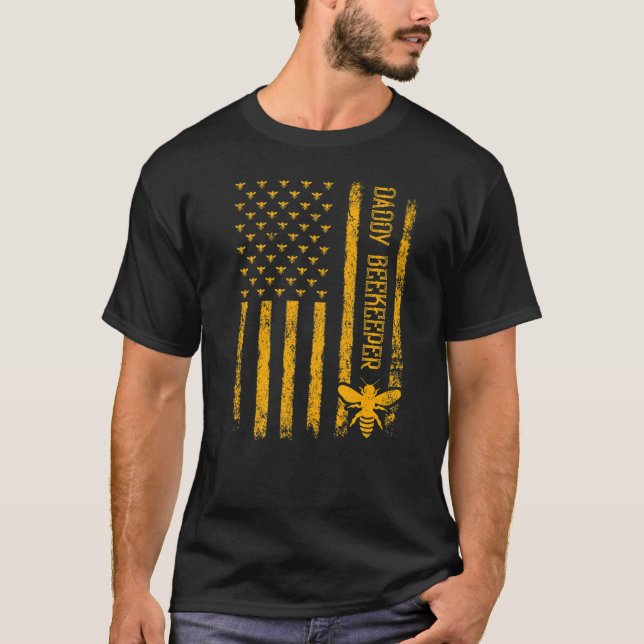 T-shirt homme drapeau américain vintage Papa apicu (Devant)