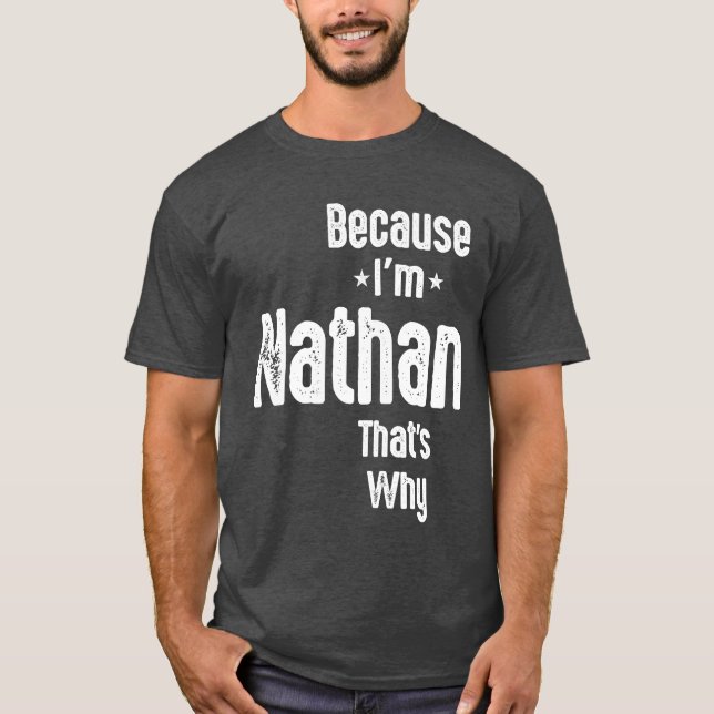 T-shirt Homme Drôle Nom personnalisé Nathan (Devant)