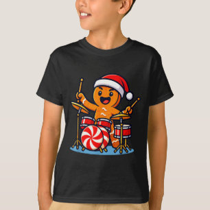 T-shirt Homme en pain d'épices jouant de la batterie