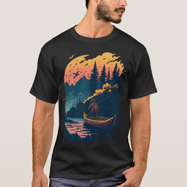 T-shirt homme en train de pêcher (Devant)