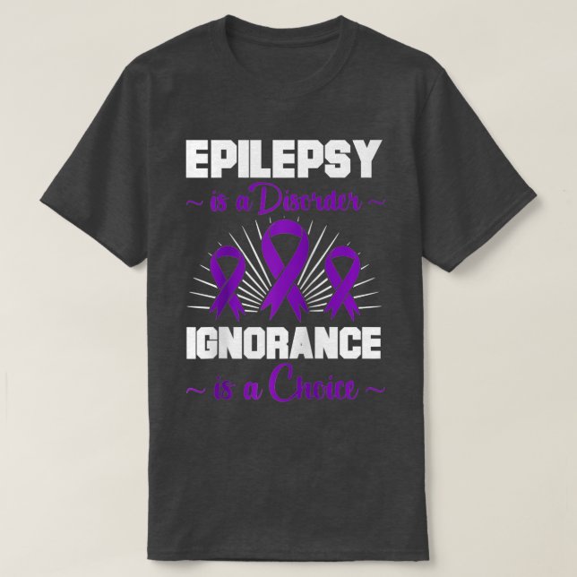 T-shirt Homme Epilepsie Guerrier Epileptique Jour Purple R (Design devant)