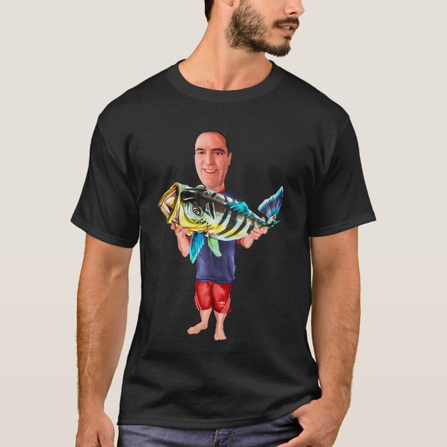 T-shirt Homme et gros poisson (Devant)