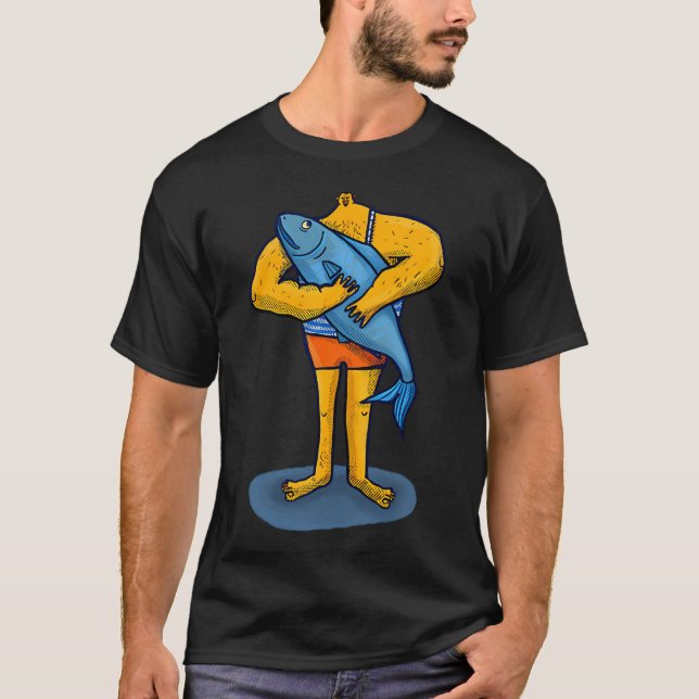 T-shirt Homme et poisson (Devant)