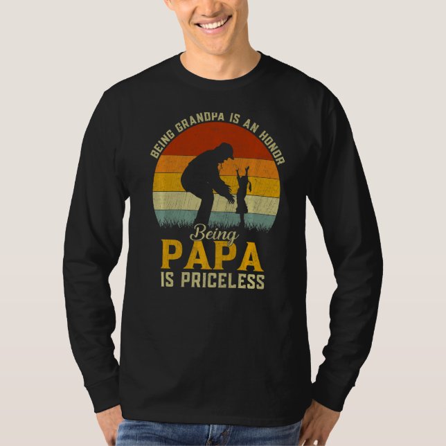 T-shirt Homme Être Grand-Père Est Un Papa Honneur Papa Pri (Devant)