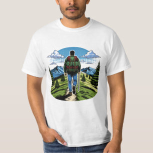 T-shirt Homme faisant une randonnée sur un sentier comme l