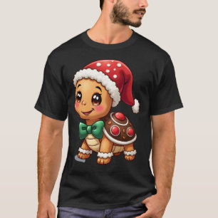 T-shirt Homme Femme Noël Drôle Tortue Pain d'Épice