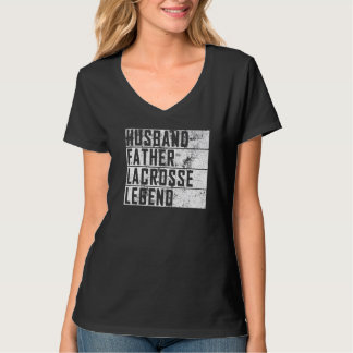 T-shirt Homme Fête des pères Mari Père Lacrosse Légende La