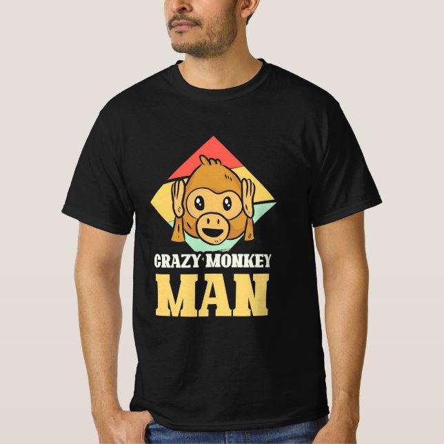 T-shirt Homme fou de singe (Devant)