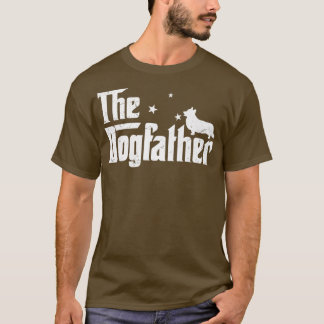 T-shirt Homme Funny Corgi Dogfather Distressed Fête des pè