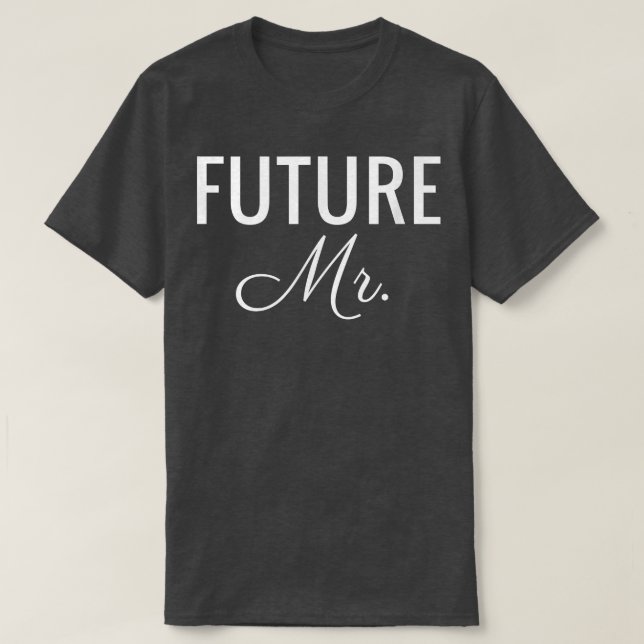 T-shirt Homme Futur M, Police blanche, Mariage et nuptiale (Design devant)