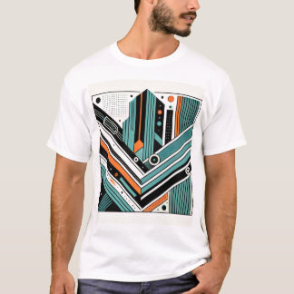 T-shirt homme géométrique moderne - Abstrait gras