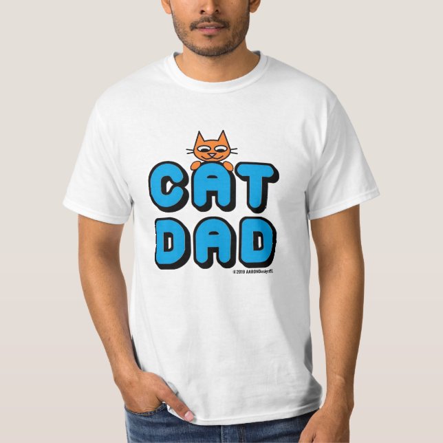 T-shirt homme Ginger Kitty "CAT DAD" (Devant)