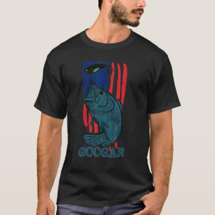 T-shirt Homme Googan Pêche Drapeau Américain Fan de Pêcheu