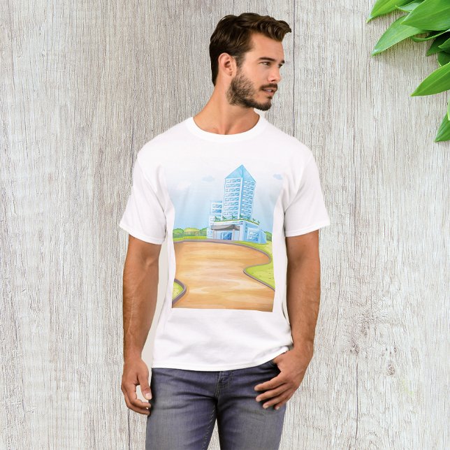 T-shirt Homme Grand Bleu Bâtiment (Créateur téléchargé)
