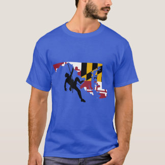 T-shirt Homme grimpeur de roche Drapeau du Maryland silhou
