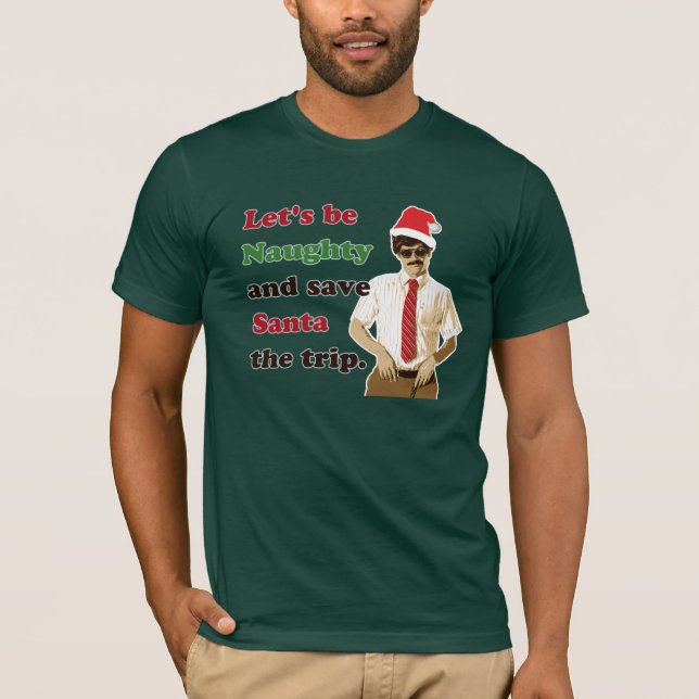 T-shirt Homme grossier de Père Noël de moustache des (Devant)