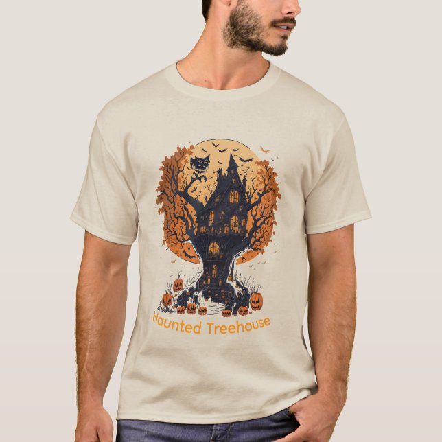 T-shirt homme Haunted Treehouse Halloween (Devant)