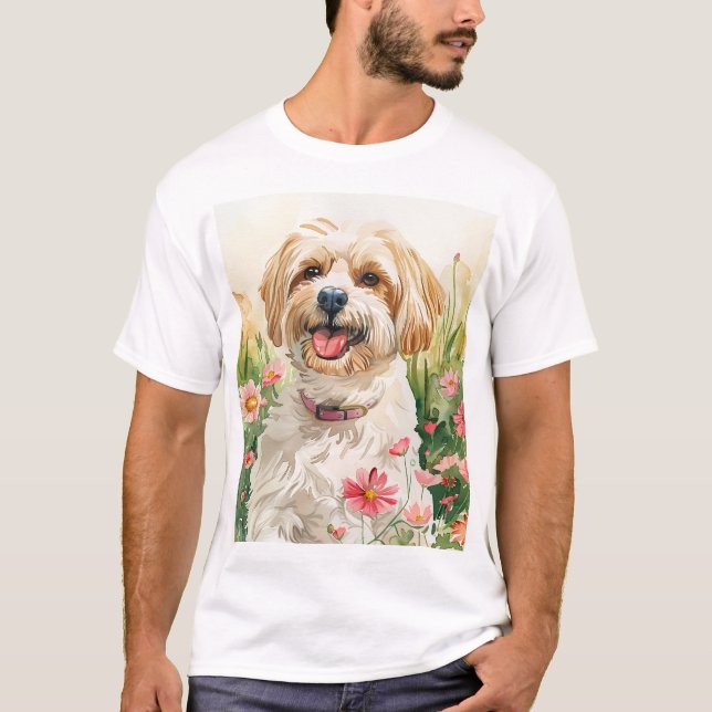 T-shirt homme Havanais - Aquarelle Tee chien (Devant)