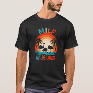 T-shirt Homme I Love Flamants roses M I L F Rétro Humour V