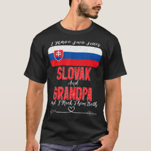 T-shirt Homme J'Ai Deux Titres Slovaque Et Grand-Père Slov