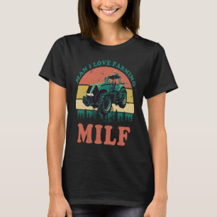 T-shirt Homme J'Aime L'Agriculture M I L F Ferme