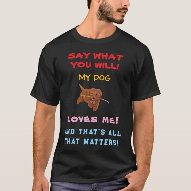 T-shirt homme 'J'aime mon chien' (Devant)