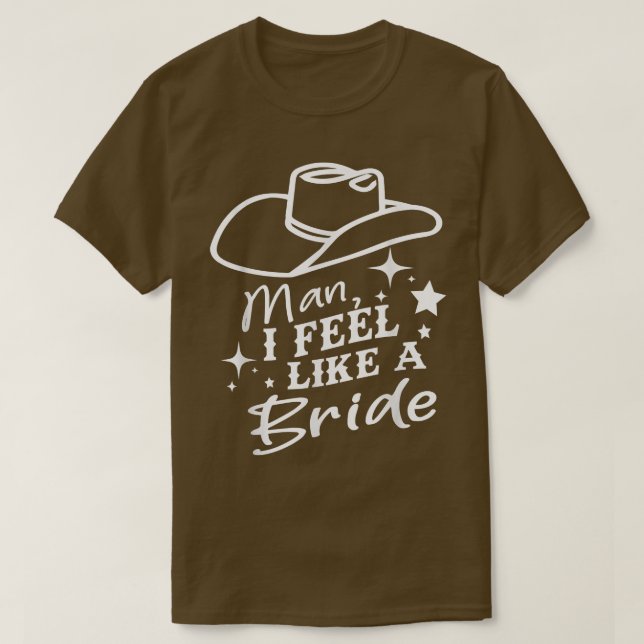 T-shirt Homme Je Me Sens Comme Une Mariée Retro Cowboy Cas (Design devant)