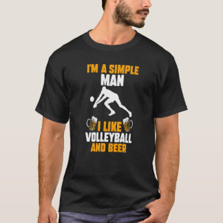 T-shirt Homme Je suis un homme simple j'aime le volley et 