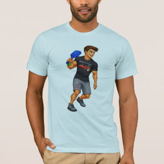 T-shirt Homme jouant au pickleball avec un maillot Corvett