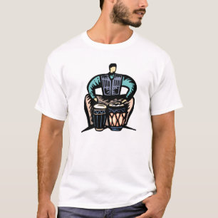T-shirt Homme jouant le graphique stylisé de bongos