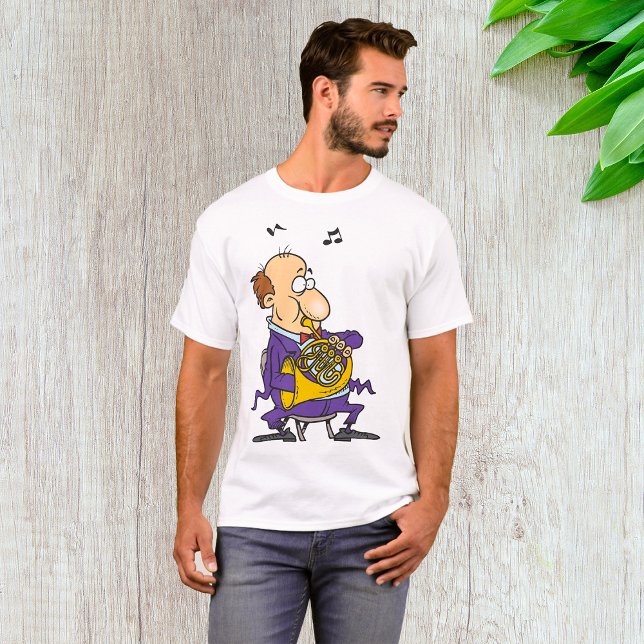 T-shirt Homme Jouant Une Corne Française (Créateur téléchargé)